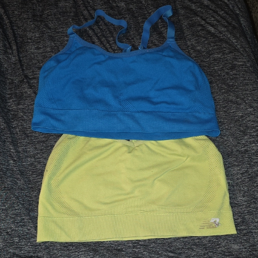 New Balance Blue and Yellow Sports Bras